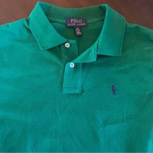Polo Ralph Lauren Shirt Mens Large Green Short Sleeve Embroidered Pony L